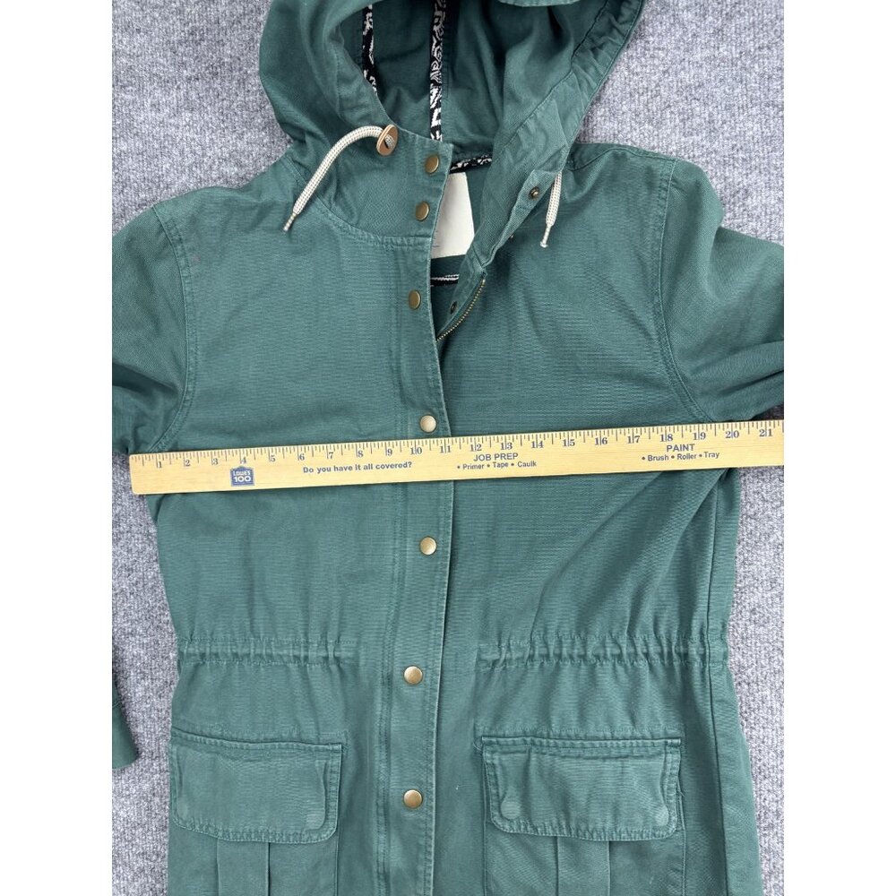 Wemoto Jacket Womens Large Green Hooded Parka Cotton Drawstring Utility Casual - Picture 4 of 9